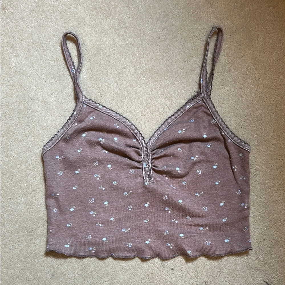PacSun Purple Ruched Crop Camisole